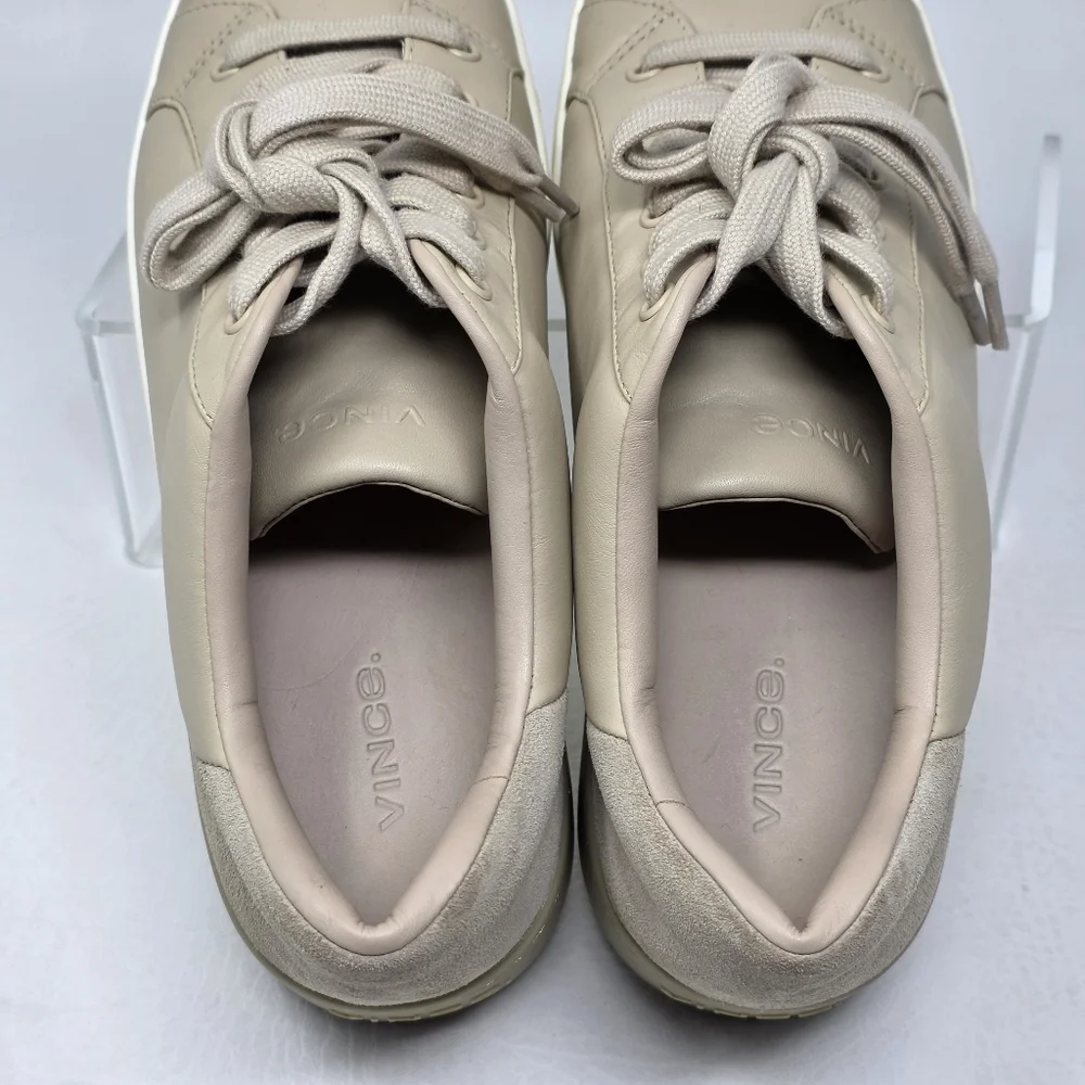 Vince Bensley Women's Platform Leather Lace-Up Sneaker Size 7.5 Pre-owned - Picture 8 of 11